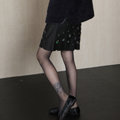 CHU楚妞 女高级感裙子 新款 浮星 重工钉珠波浪边包臀半裙2025夏季