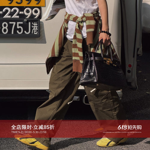 百搭弯刀阔腿休闲长裤工装裤裤子