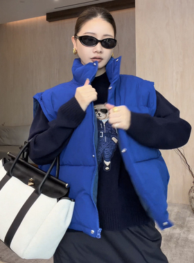 CHU楚妞[悦色]AMV同源拉链立领短款马甲2025冬季新款女叠穿背心