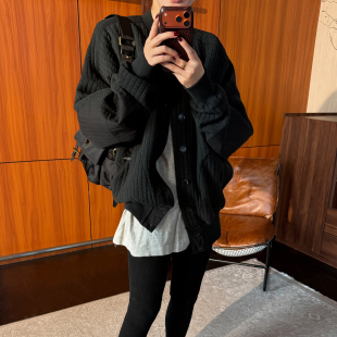 短外套2026春季 涤棉混纺坑条厚版 新款 男女同款 CHU楚妞 开衫 奢野