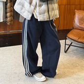 校服裤 女卫裤 棉涤拉绒三条杠休闲长裤 CHU楚妞 2025冬季 新款 裤 子