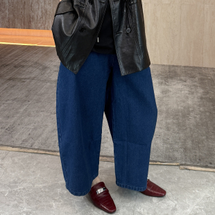 裤 CHU楚妞进口纯棉休闲九分裤 女显瘦弯刀牛仔裤 新款 子 2026春季