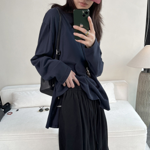 女宽松基础白搭打底衫 CHU楚妞 新款 纯棉圆领T恤春季 上衣 奇朵