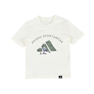 Adidas阿迪达斯童装 简约轻便透气运动休闲舒适百搭短袖T恤JZ4073