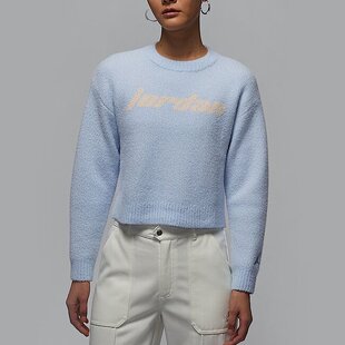 NIKE/耐克JORDAN女子运动宽松休闲印花圆领毛衣卫衣HF9454-407