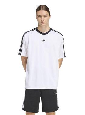 adidas三叶草男女装 经典条纹宽松休闲圆领短袖T恤KD5829 KD5830