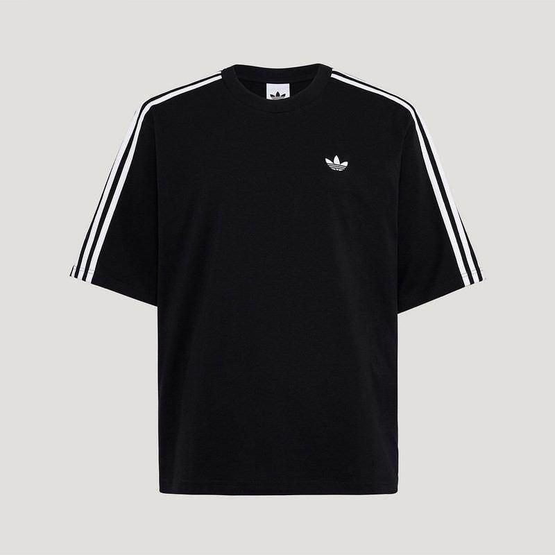adidas三叶草男装 经典条纹百搭休闲圆领短袖T恤KG6333 KG6334 - 实物图