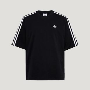 adidas三叶草男装 经典条纹百搭休闲圆领短袖T恤KG6333 KG6334