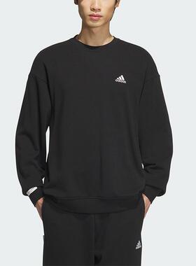 正品阿迪达斯V LABEL FT CREW男女中性款宽松圆领休闲卫衣JM9107