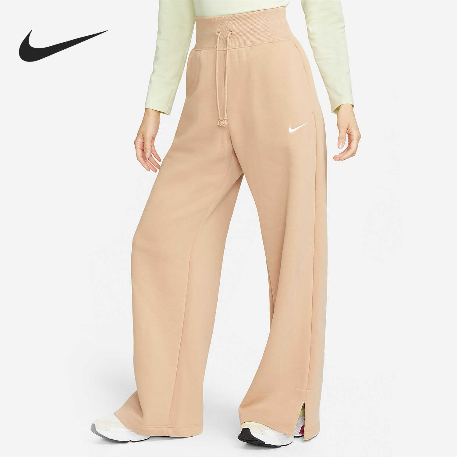 Nike/耐克正品冬季女子休闲加绒保暖阔腿运动长裤DQ5616-200