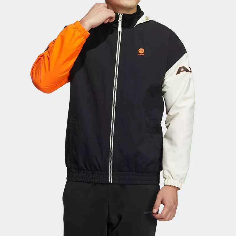 休闲立领防风运动服Adidas男子