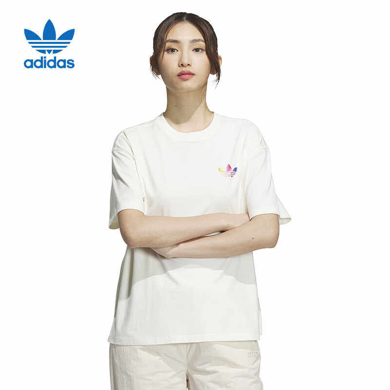 adidas阿迪达斯三叶草女装户外宽松休闲运动短袖T恤 IK8628