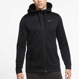 正品耐克THERMA男子连帽加绒保暖运动训练休闲夹克外套CU6232-010