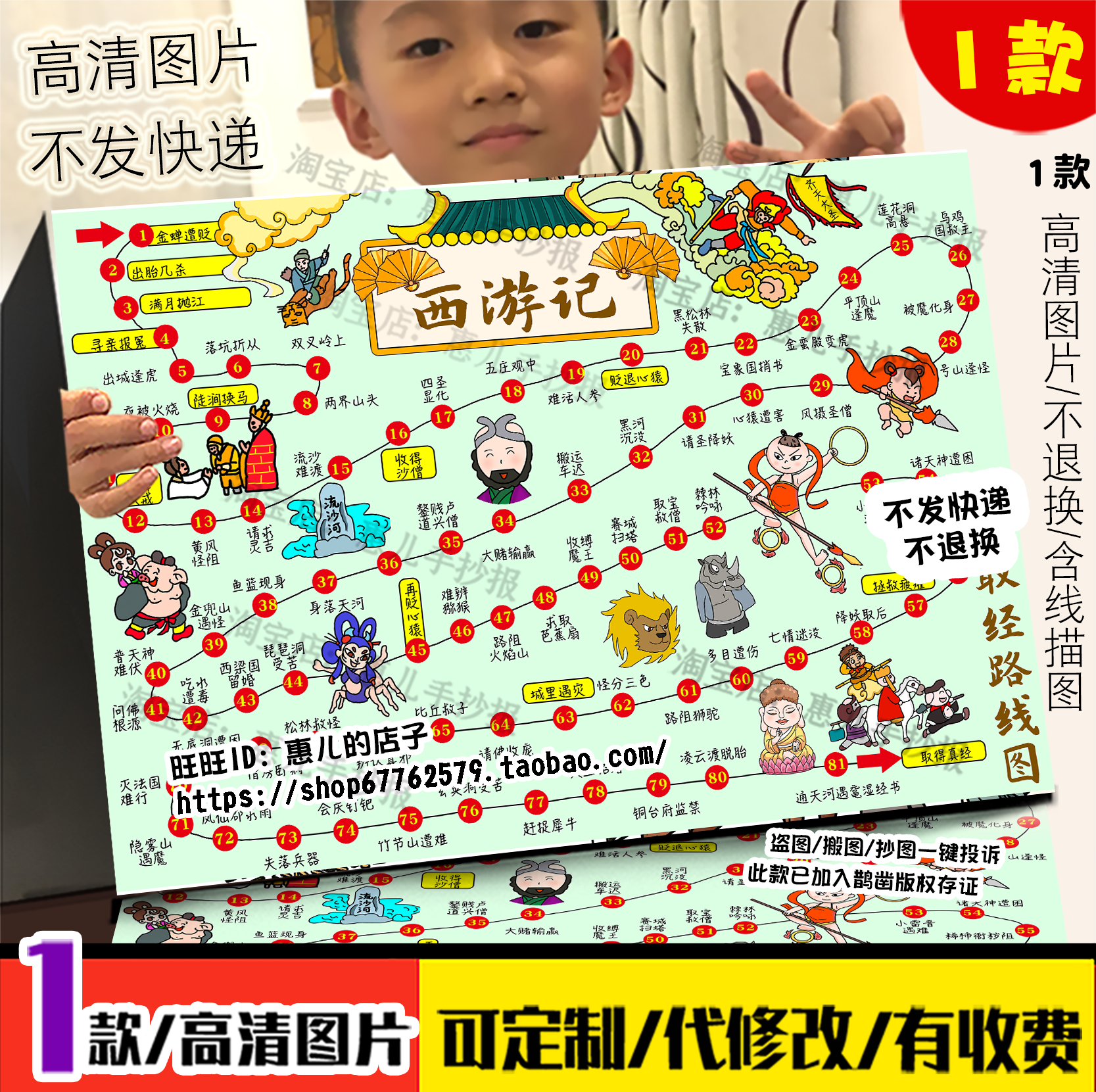 西游记取经路线手抄报九九八十一难图四大名著电子小报模版线稿,商务/设计服务,设计素材/源文件,淘宝优惠券,粉丝福利购,淘宝优惠卷