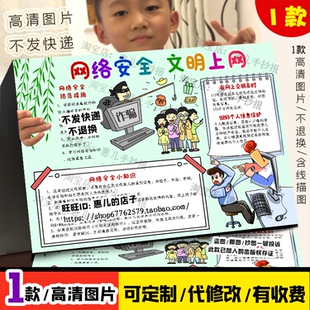 网络安全文明上网手抄报中学生预防电信诈骗文明上网安全电子小报