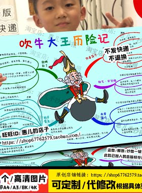 吹牛大王历险记思维导图世界经典文学名著阅读书电子版手抄报线稿