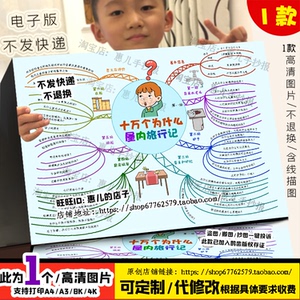 十万个为什么思维导图屋内旅行好书推荐书香伴寒假阅读手抄报线稿