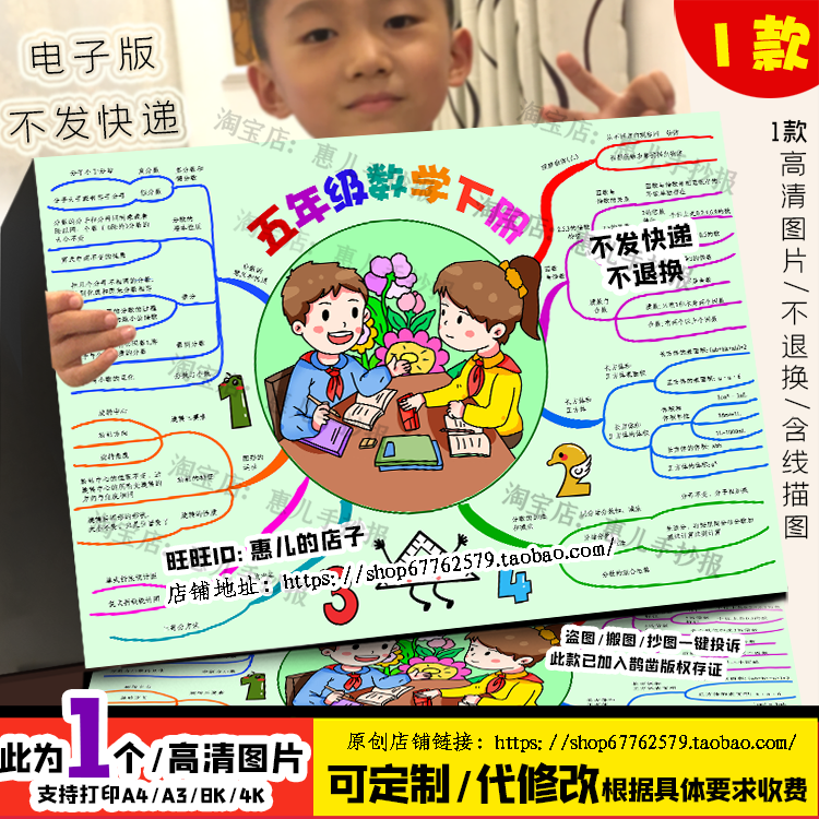 人五年级数学下册思维导图手抄报观察物体因数倍数图形运动电子版,商务/设计服务,设计素材/源文件,淘宝优惠券,粉丝福利购,淘宝优惠卷