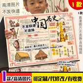 中国历史手抄报七上一二单元 史前原始社会夏商周时期电子小报线稿