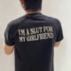情侣国潮T恤 美式 FOR 夏季 SLUT GIRLFRIEND趣味英文短袖