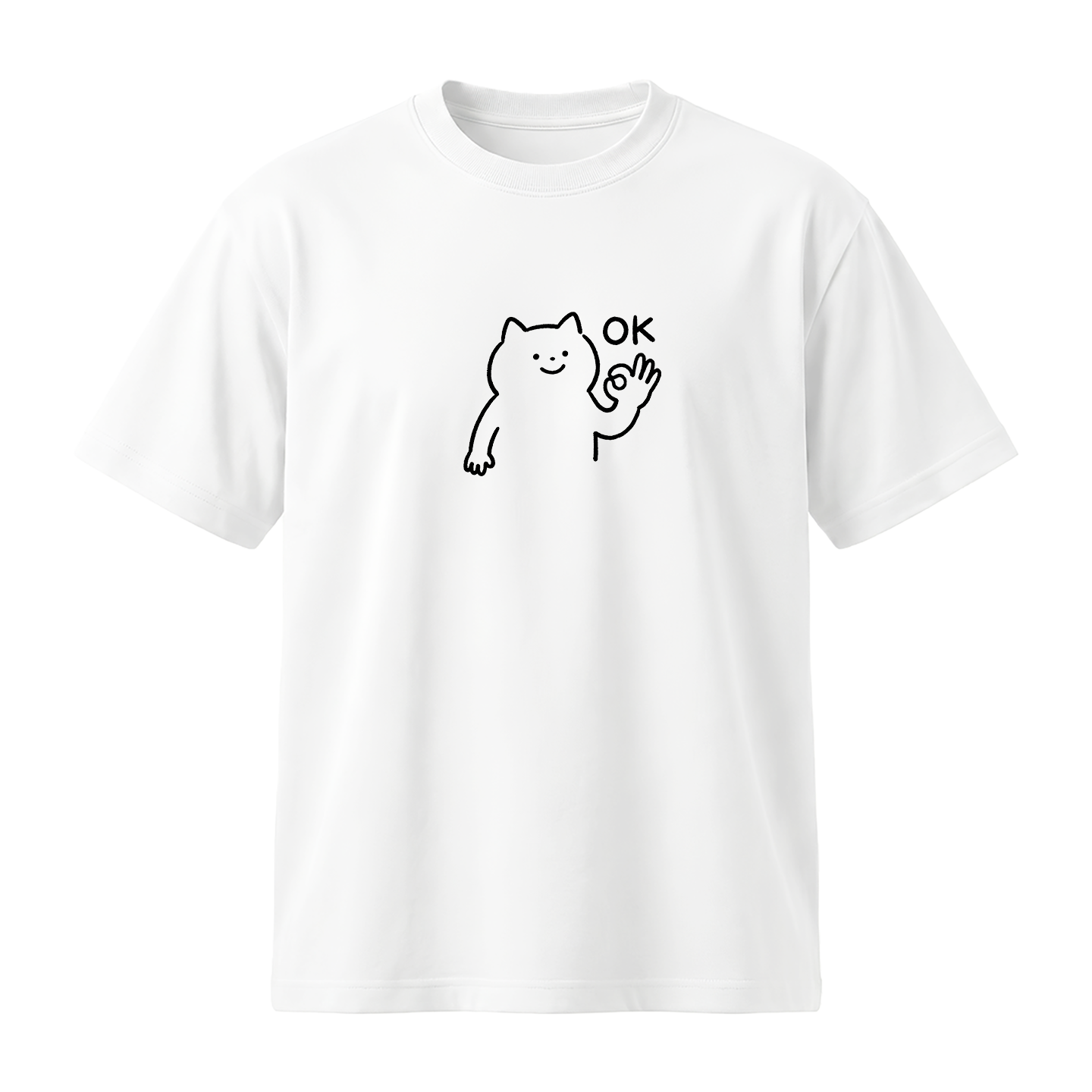 学生党纯棉极简风T恤衫 OK & 摆烂小人 治愈系夏季男女情侣短袖,男装,T恤,淘宝优惠券,粉丝福利购,淘宝优惠卷