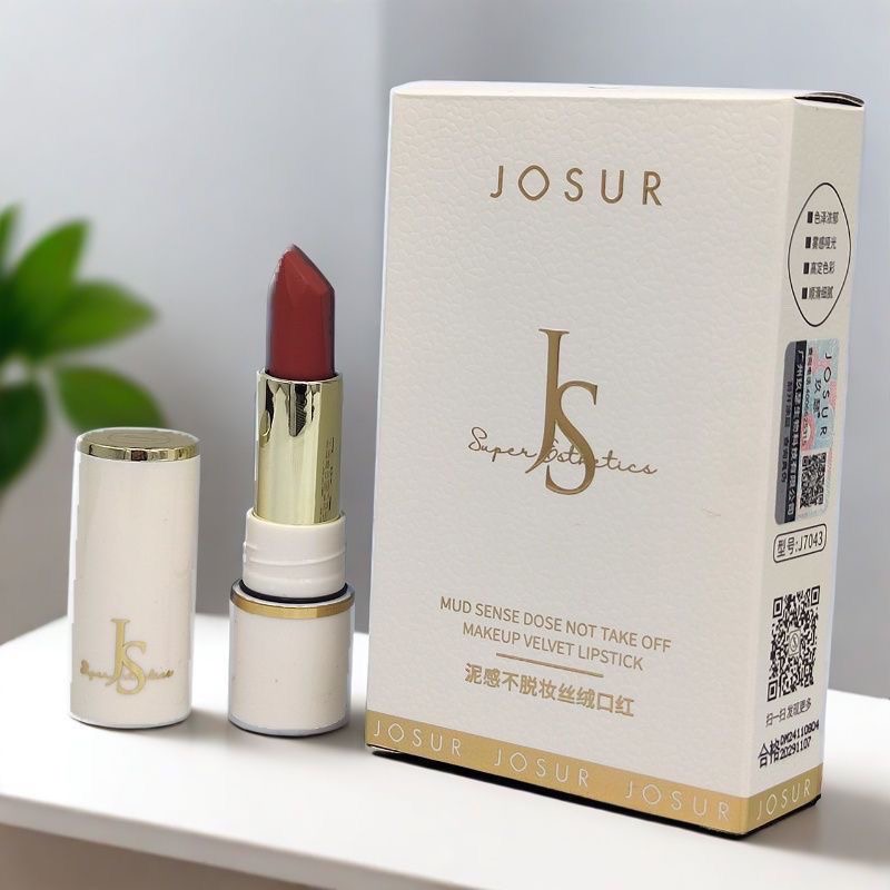 正品JOSUR玖瑟泥感丝绒不脱妆雾面口红滋润不沾杯掉色防水哑光柔