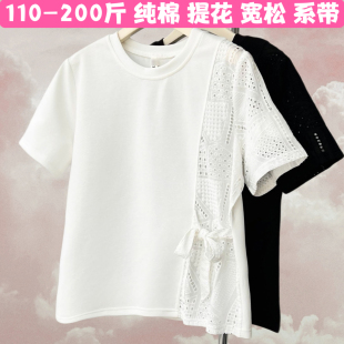 孕妇装夏季薄款短袖T恤宽松系带收腰上衣孕晚期衣服大码孕妈衣服a