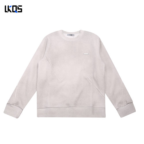 骆克骑士潮牌25秋圆领卫衣男合身简约长袖扎染上衣套头外穿打底