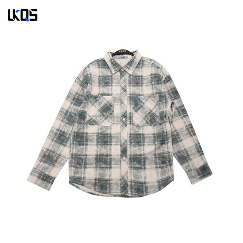 骆克骑士潮牌25秋微阔长袖衬衫男衬衣休闲基础款青少年外套高级感