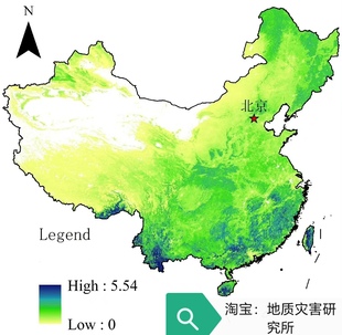 中国500米分辨率叶面积指数LAI 年度数据tiff栅格数据gis加载出图