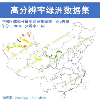 中国区域高分辨率绿洲数据集shp矢量数据沙漠绿洲arcgis数据