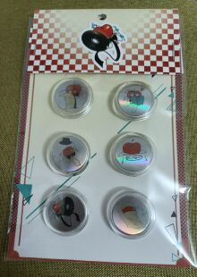 重返未来1999周边苹果先生小鼻嘎迷你亚克力无扣针装饰盒6件套