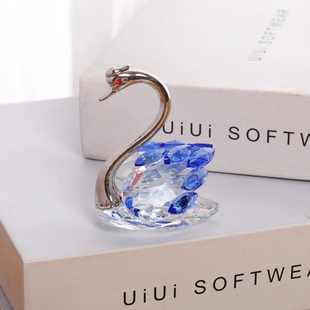 彩色小天鹅 创意儿童宝石礼品 精致天鹅客厅桌面办公室小摆台装饰