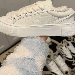 男女真皮厚底休闲板鞋 香港专柜高品质b33字母提花小白鞋 2025款