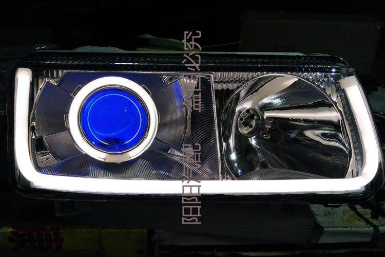 99-03款老捷达普桑帕萨特B5大灯总成改装3寸双光透镜天使眼氙气灯