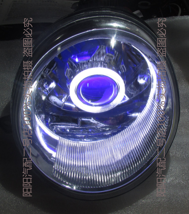 奇瑞QQ3前大灯总成改装3寸透镜天使眼恶魔眼 氙气灯