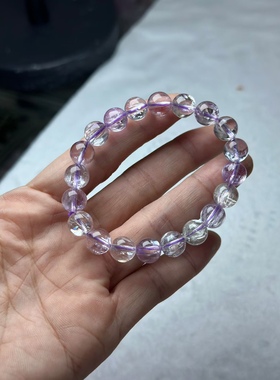 上新厂家直销一手货源！阿富汗天然水晶彩色紫锂辉手链超性价比！
