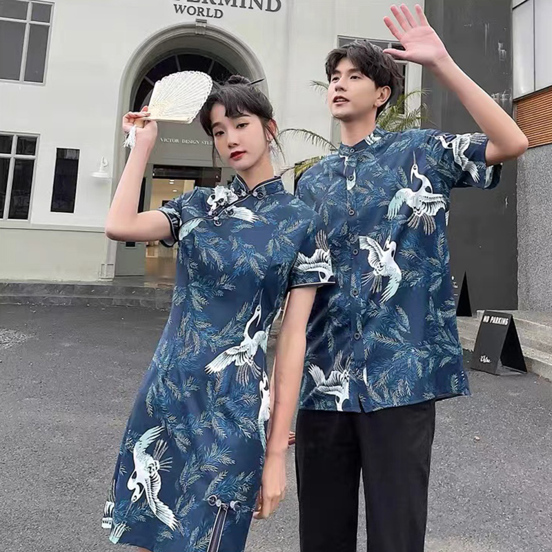 新中式改良旗袍新年穿搭情侣装