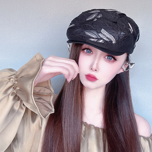 帽出游遮阳贝雷帽子 潮时尚 新款 网纱镂空鸭舌帽女士夏天前进帽韩版