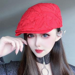 时尚 韩版 贝雷帽女士休闲圆顶短檐逛街遮阳前进鸭舌帽子 新款 春夏季