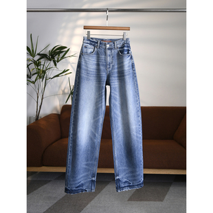 进口牛仔猫抓纹直筒显瘦牛仔长裤 型CHAO赞 洗水版 W1968 颖颖家