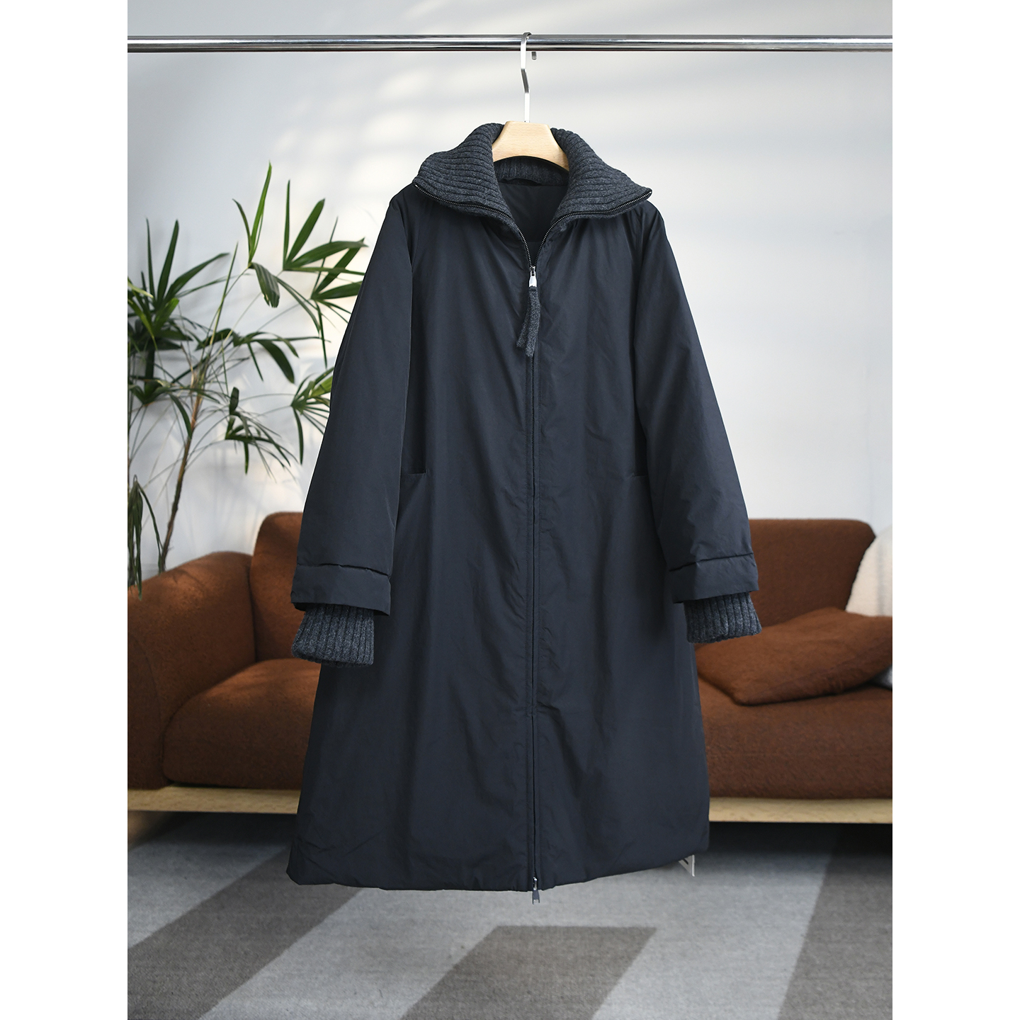 颖颖家 千唤万唤，版型太好了!!!休闲文艺日系风长款羽绒服 W1671