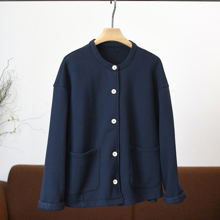 颖颖家 休闲日系风！！！宽松版圆领全棉外套 女W1463