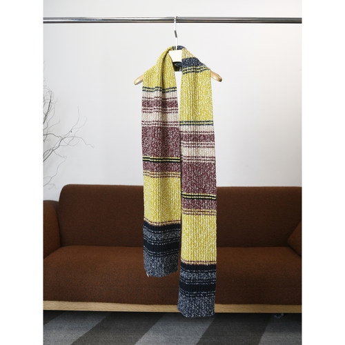 太美了配色！！英国皇室御用 邓肯纱线花纱条纹粗线围巾W1367