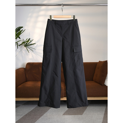 颖颖家 甜酷时尚 一件过冬 裤脚可收缩驼绒加厚大口袋工装裤W1843