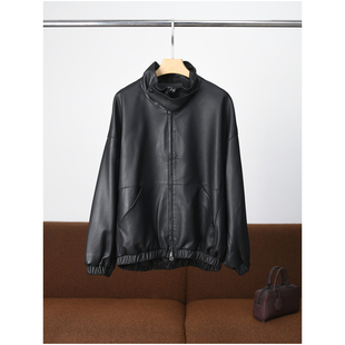 【颖颖家】牛货！太有调调了 时髦美式立领皮衣外套 女 W627