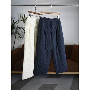 棉裤 进口密织棉绗缝加宽腰抽绳松紧腰休闲阔腿裤 W1630 颖颖家