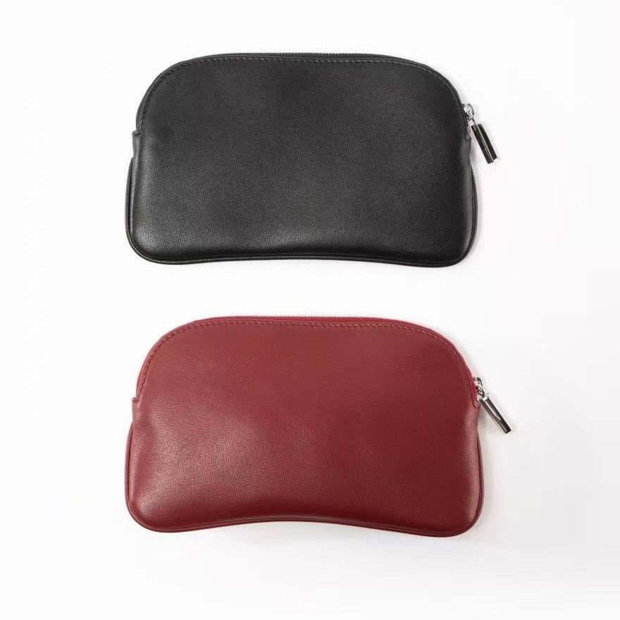 【颖颖家】柔软进口小羊皮半弧形拉链开合手拿包 优雅时尚 W1773