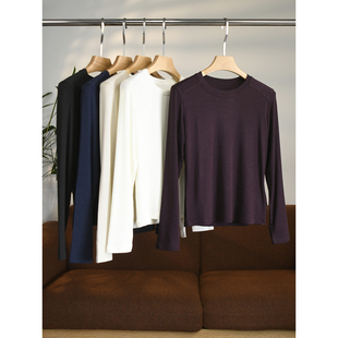 W1690 P纯羊毛针织打底T恤 一定要两件以上去收 超软糯简约L