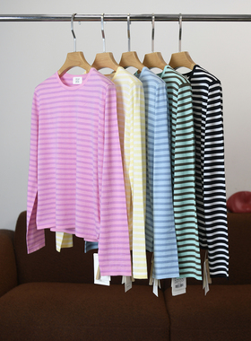 【颖颖家】超爱！J~P匠心60支美丽诺羊毛条纹针织衫细腻柔软W1347